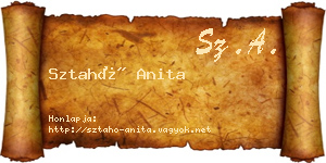 Sztahó Anita névjegykártya
