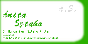 anita sztaho business card