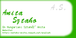 anita sztaho business card